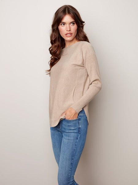 BACK LACE-UP DETAIL SWEATER