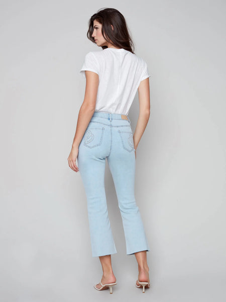 BOOTCUT JEANS WITH RAW HEM