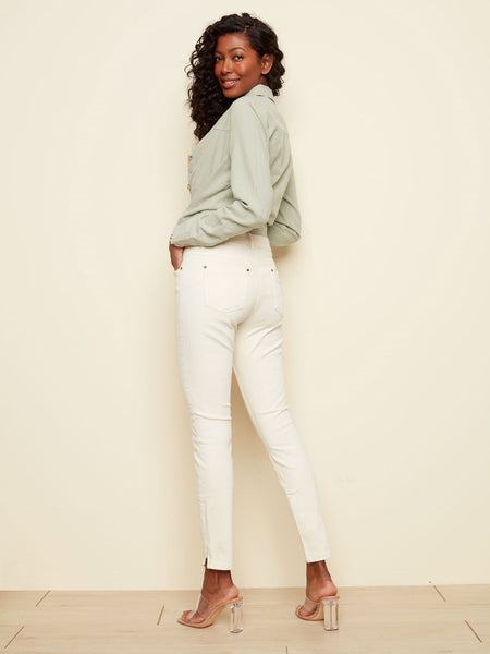 TWILL PANT WITH SIDE ZIPPER